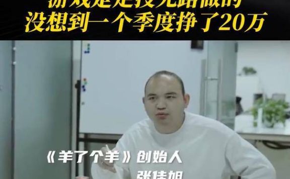羊了个羊创始人没想到仨月赚20万（《羊了个羊》创始人张佳旭称羊了个羊是走投无路时做的）